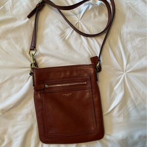 Coach crossbody brown leather bag